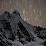 南米　【アンデス山脈】作者不詳　直筆サインあり 南米チリ、アンデス山脈の険しい山並みを上空から望むの写真素材